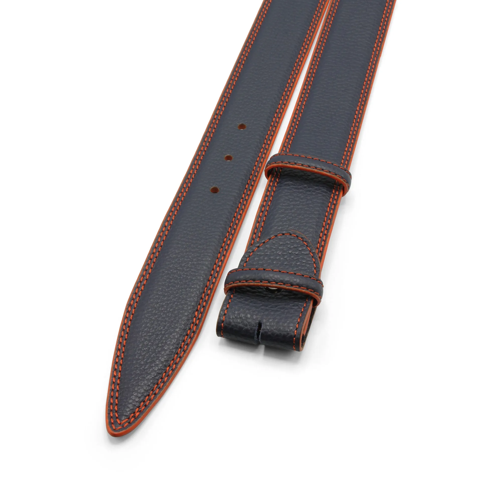 Tumbled Contrast Stitch Bogart Welt Belt Strap