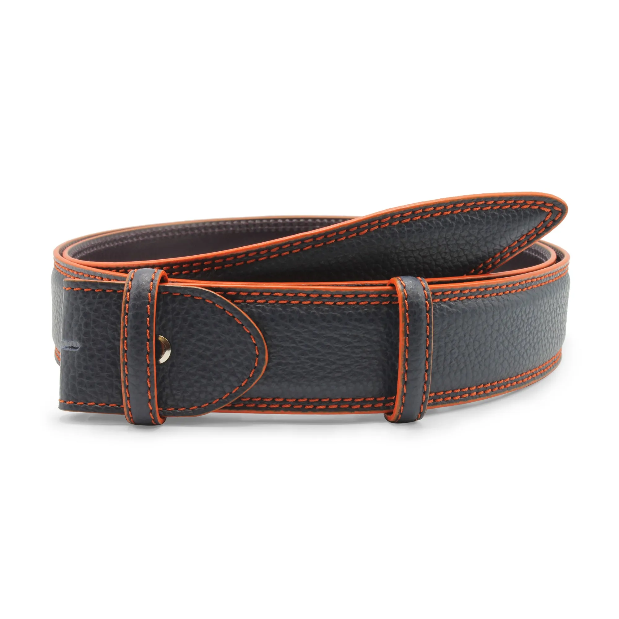 Tumbled Contrast Stitch Bogart Welt Belt Strap