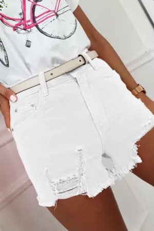 Women's Ripped Raw Hem Jean Shorts Distressed Denim Shorts